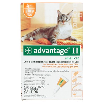 Advantage Flea Control for Cats 1-9 lbs 4 Month Supply - ORANGE-