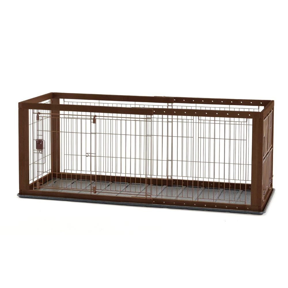 Richell Expandable Pet Crate with Floor Tray Small Brown 37" - 6